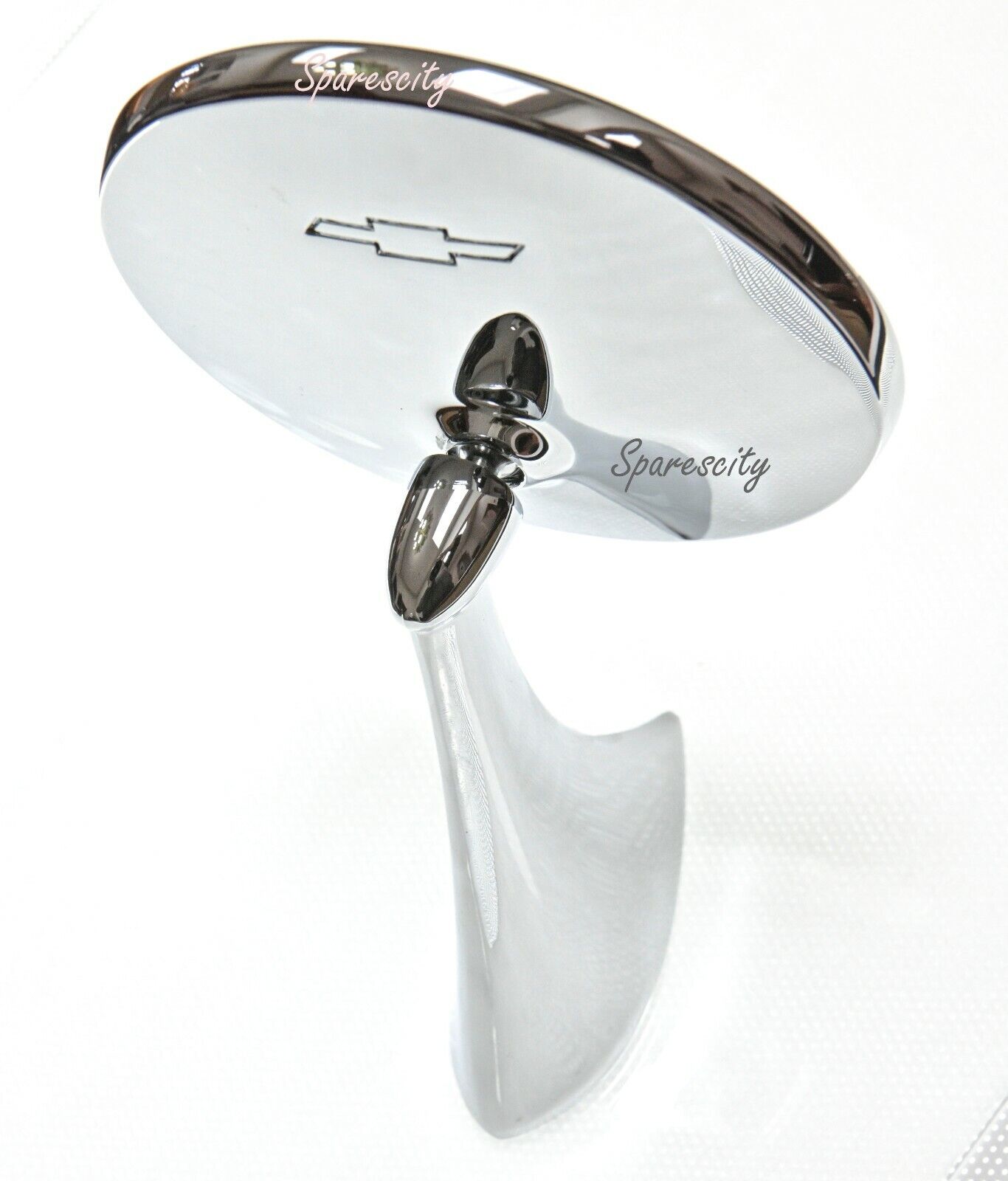 CHEV CHEVROLET CORVETTE STINGRAY BOWTIE MIRROR Large 120mm METAL TRIPLE CHROME